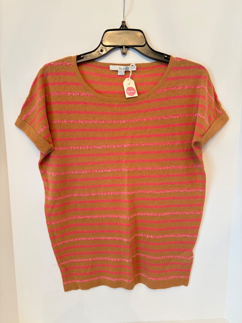 Boden Linen Cotton Sequin Sparkle Top 2
